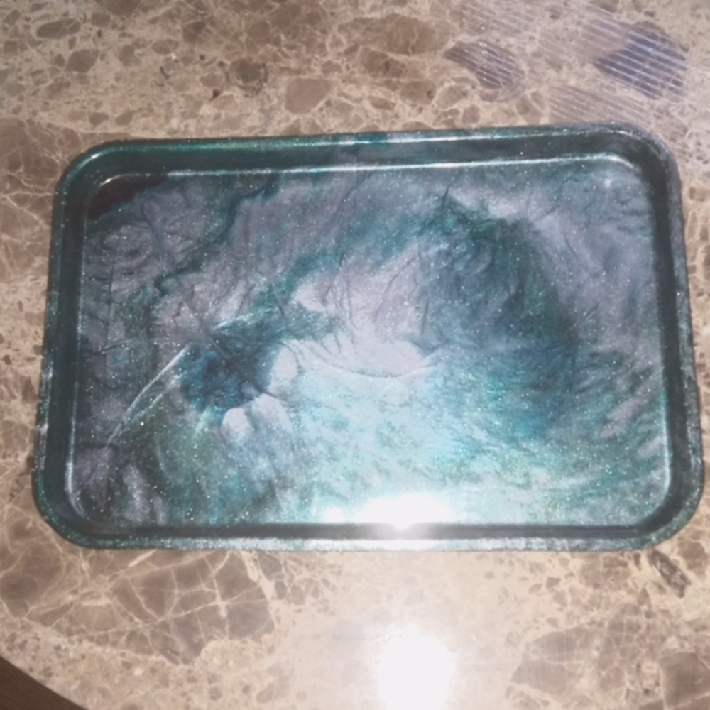 Marbled Redin Vanity Tray